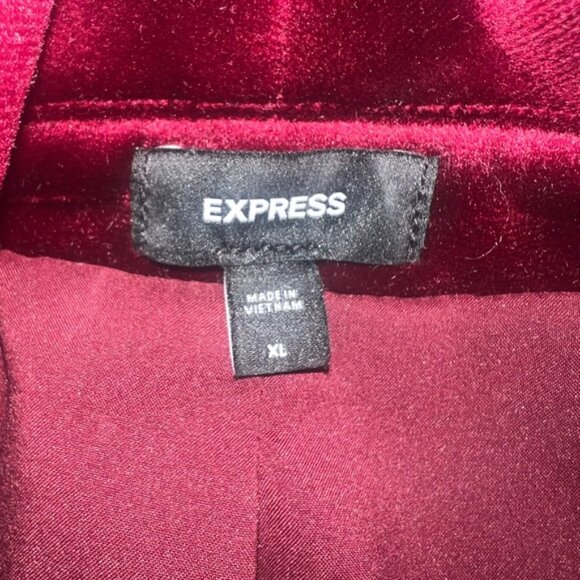 Express double breasted Velvet Blazer, size XL, Ruby Red color - Picture 3 of 5
